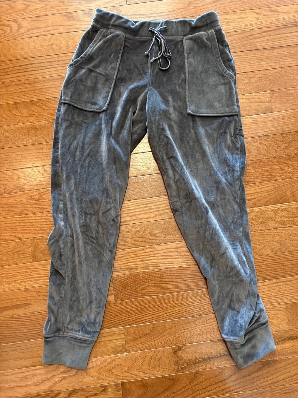 Women’s Gray Velour Jogger Pants - Casual Comfort
